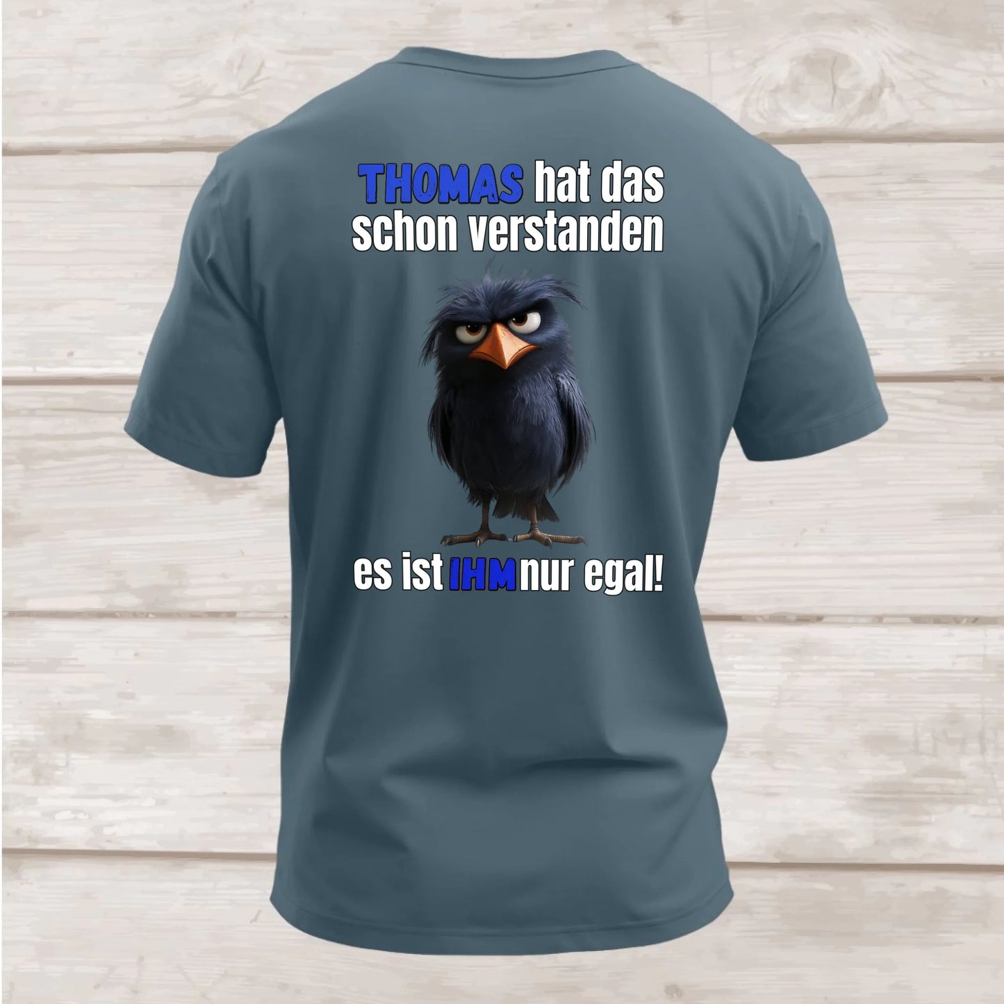 Shirt hinten steinplau