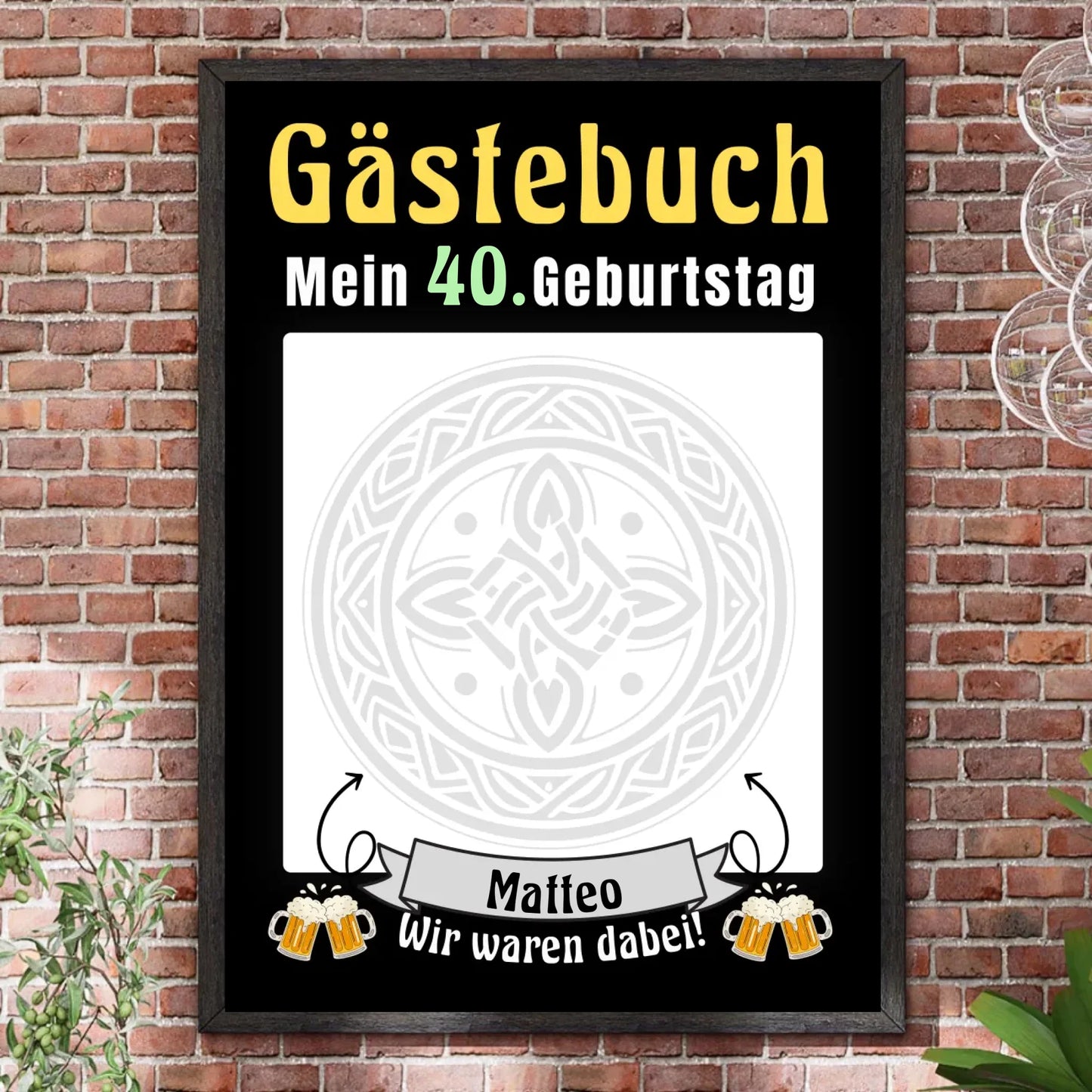Bilderrahmen Steinwand