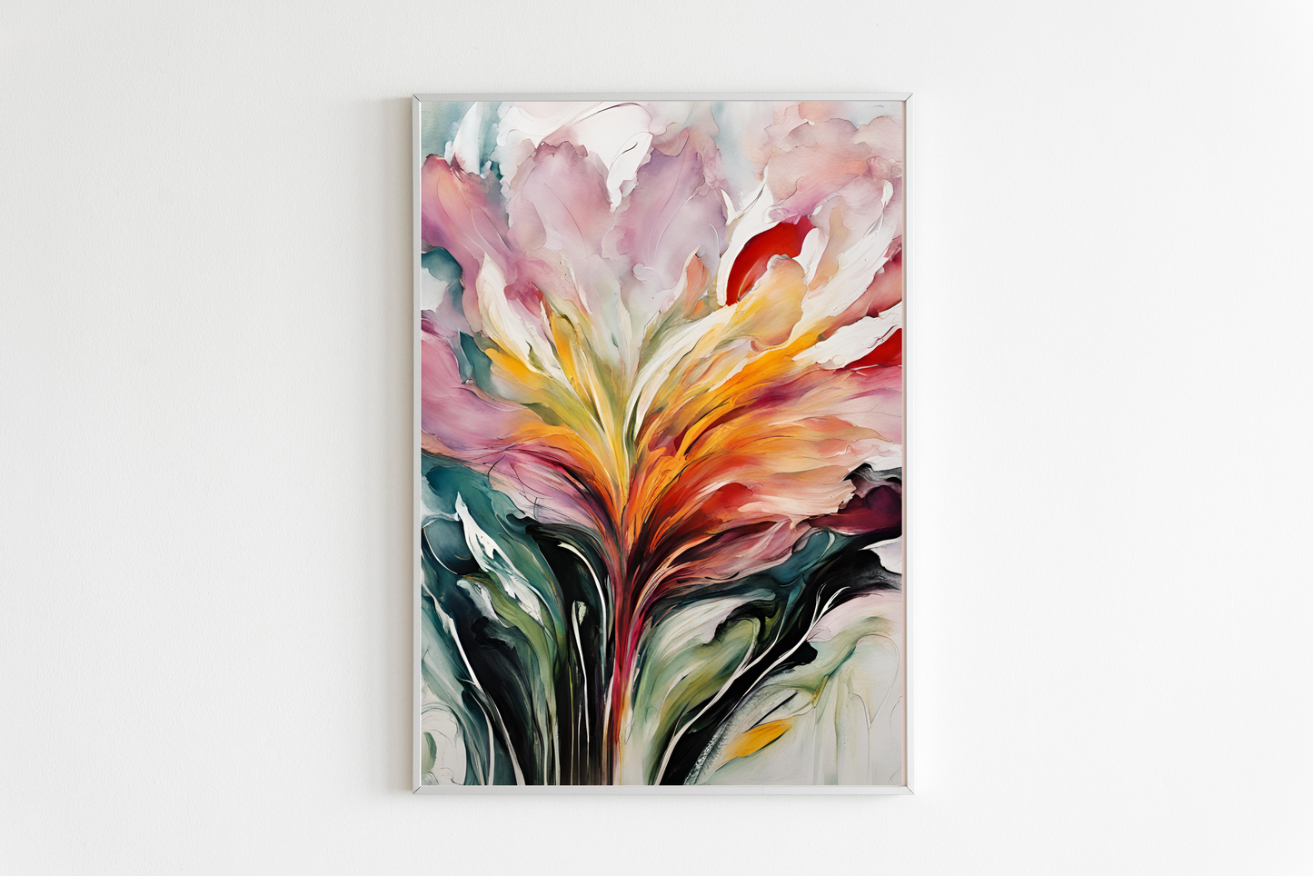 Blumen Poster Bunte Abstrakte Wandkunst