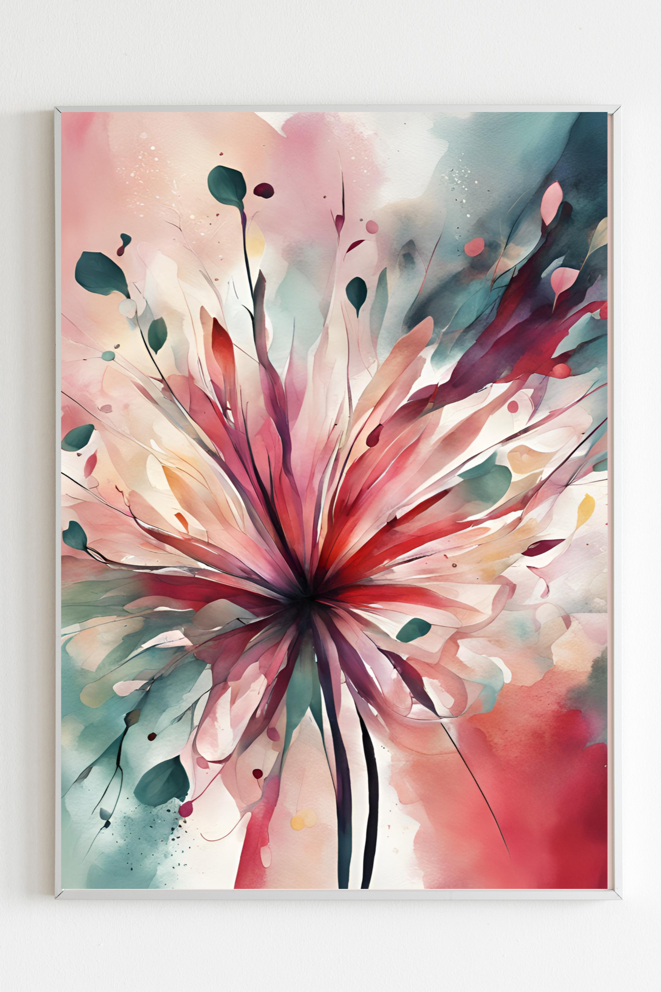 Blumen Poster Bunte Abstrakte Wandkunst