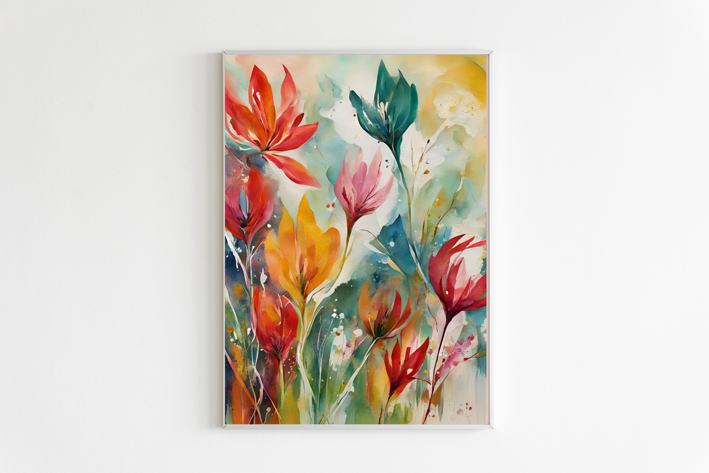 Blumen Poster Bunte Abstrakte Wandkunst