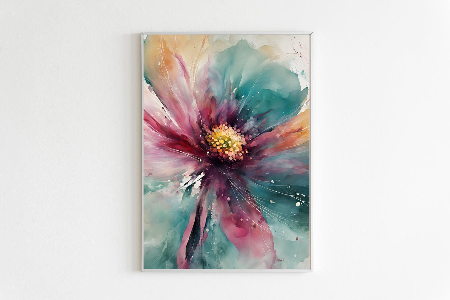 Blumen Poster Bunte Abstrakte Wandkunst