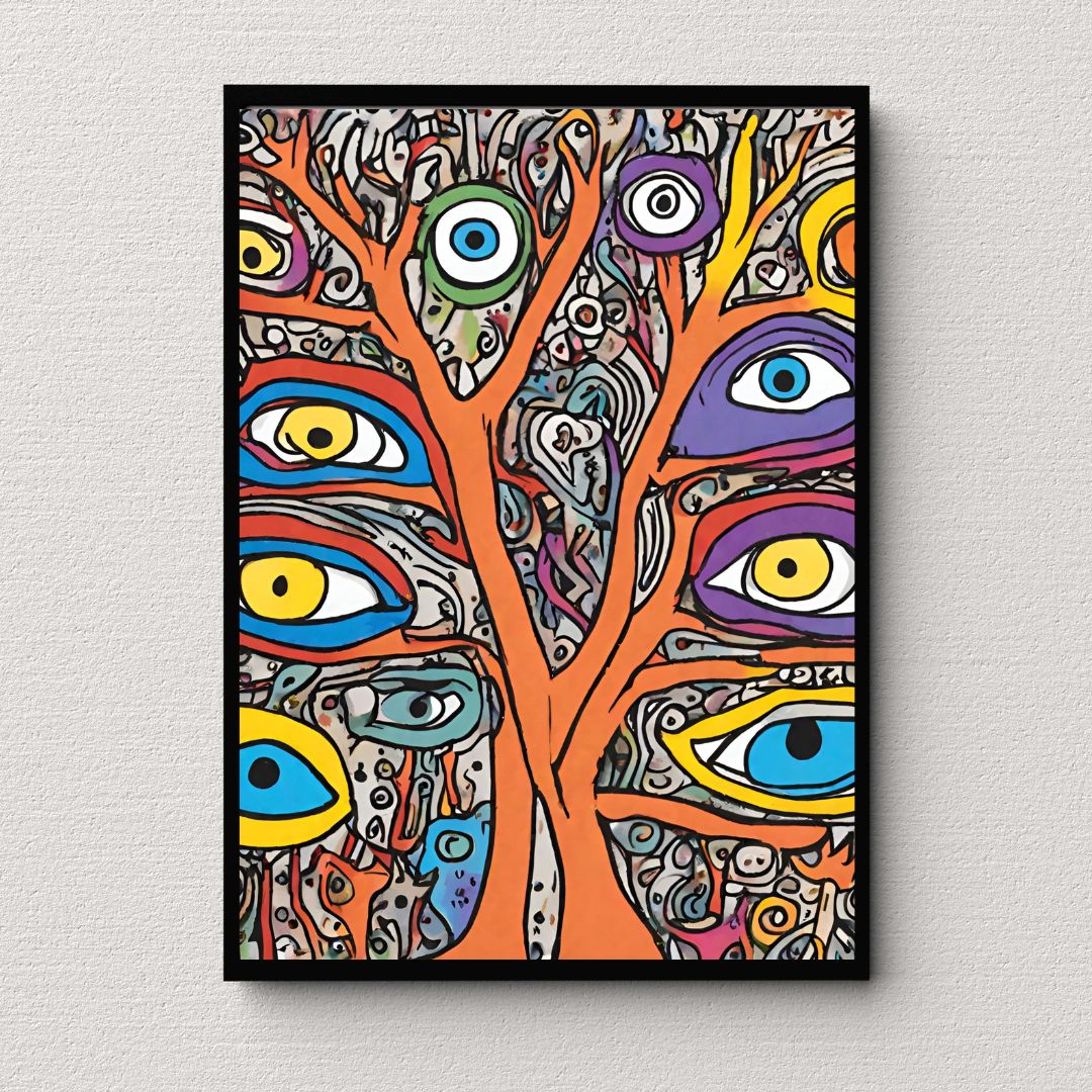 Phantasie- Augen- Baum Poster Abstrakte Wandkunst