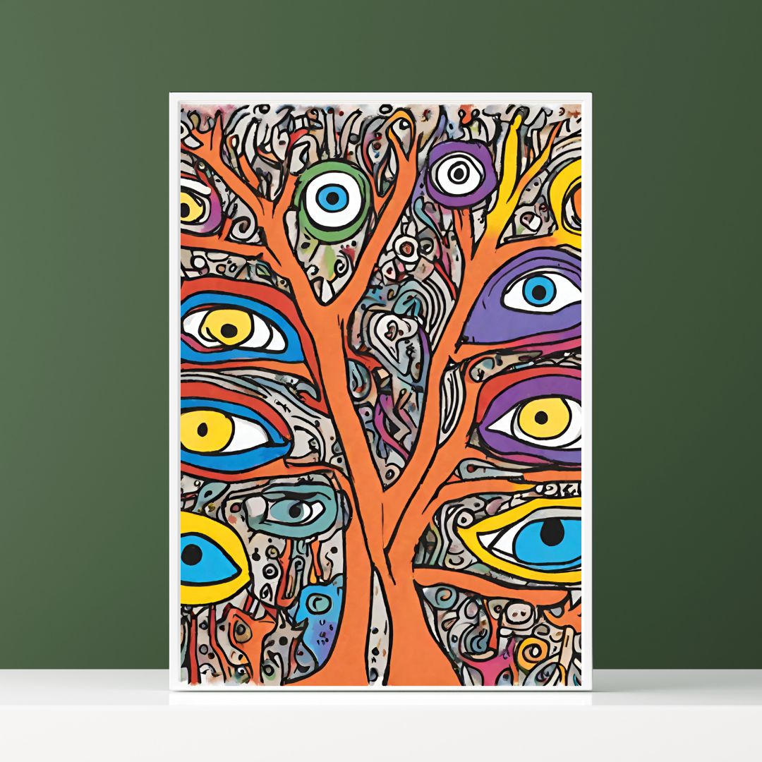 Phantasie- Augen- Baum Poster Abstrakte Wandkunst