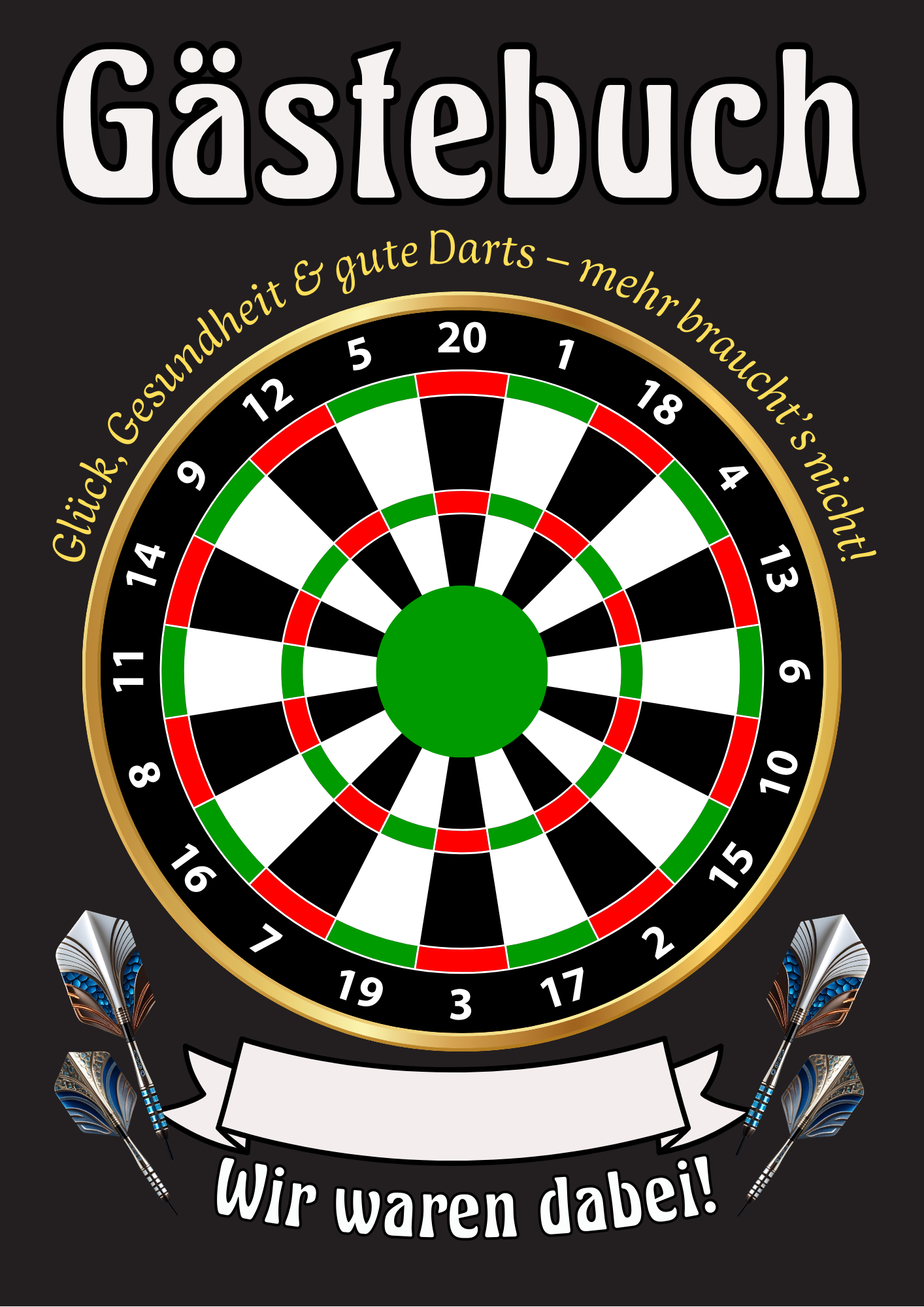 Poster Gästebuch Dartscheibe