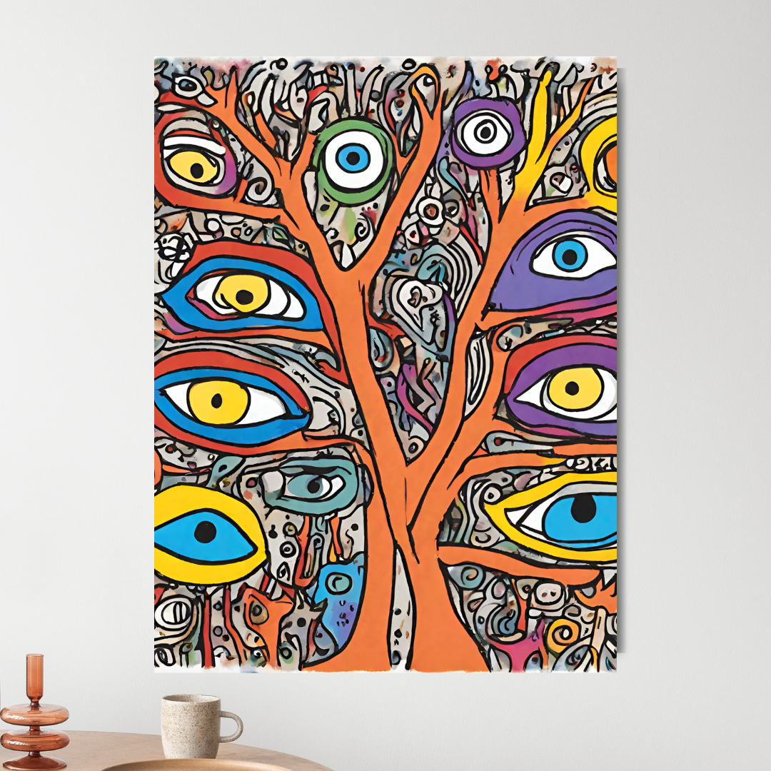 Phantasie- Augen- Baum Poster Abstrakte Wandkunst